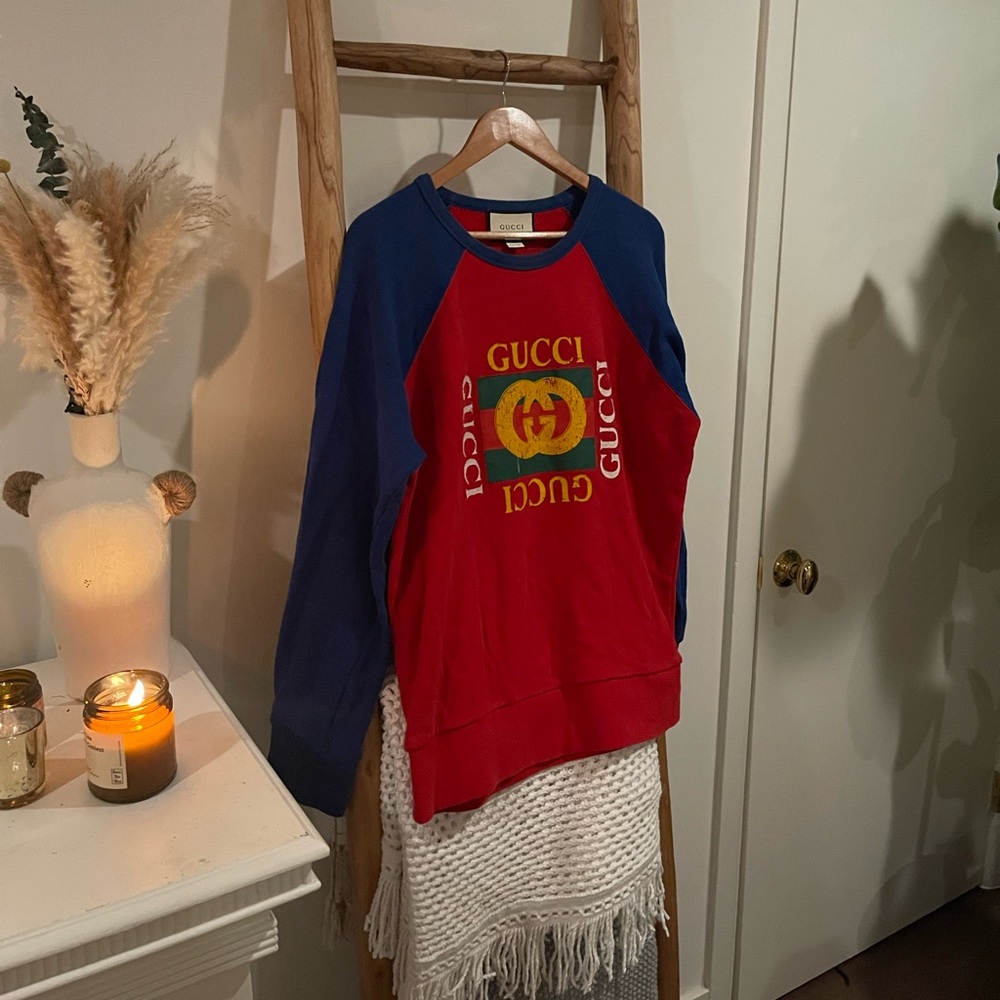 Gucci color block crew neck sweatshirt